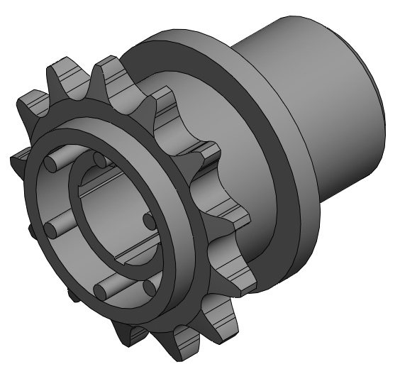 Pipe Plug Ø42x5 - Sprocket P1/2 Z13 (removable Hub) (Tornalanarak Ø34x3 boruya da takılabilir.)
