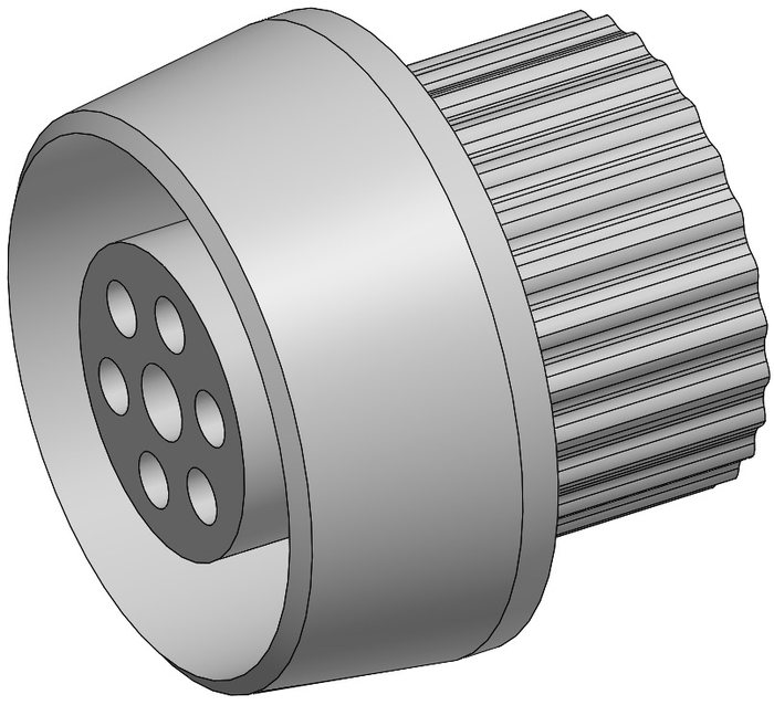 Pipe Plug Ø51x1,5 - Wide Knurl - Hub Ø10 Pipe Plug Ø34x2 - Wide Knurl - Hub Ø10 (Boru üstü sünger kaplama - Elma için)
